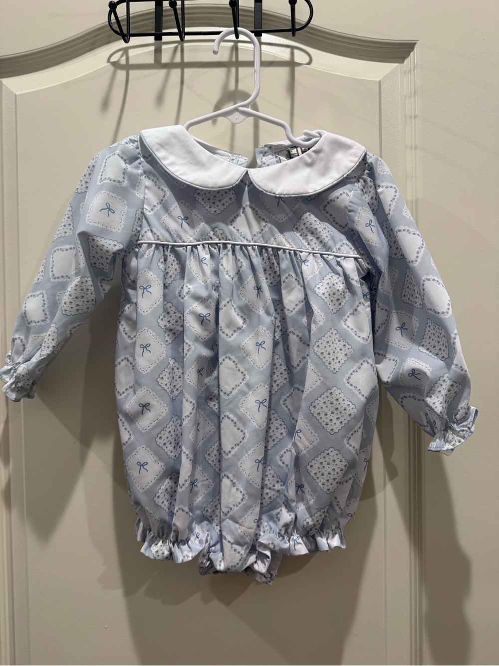 Light Blue Peter Pan Collar 2T One-Piece Romper